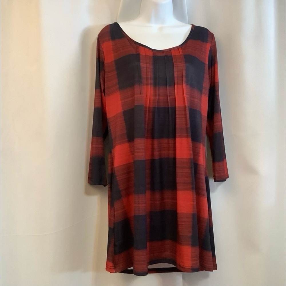 Lily by Firmiana Tunic Women’s Size XL Buffalo Plaid Loose Fit